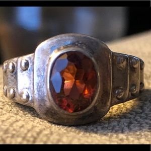 Garnet Sterling Silver Ring